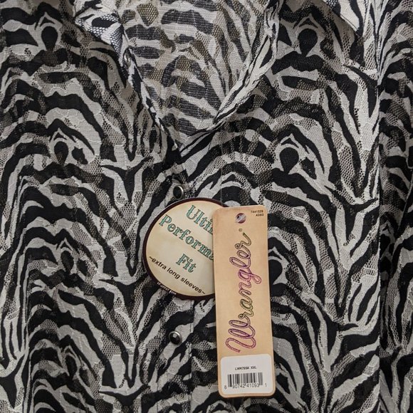 Wrangler Sheer Lace Button Down Shirt XXL - Picture 4 of 7